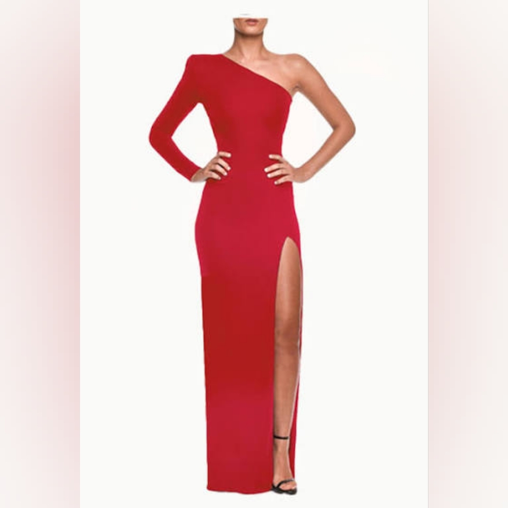 Nadine Merabi Mina One Shoulder Red Dress Small